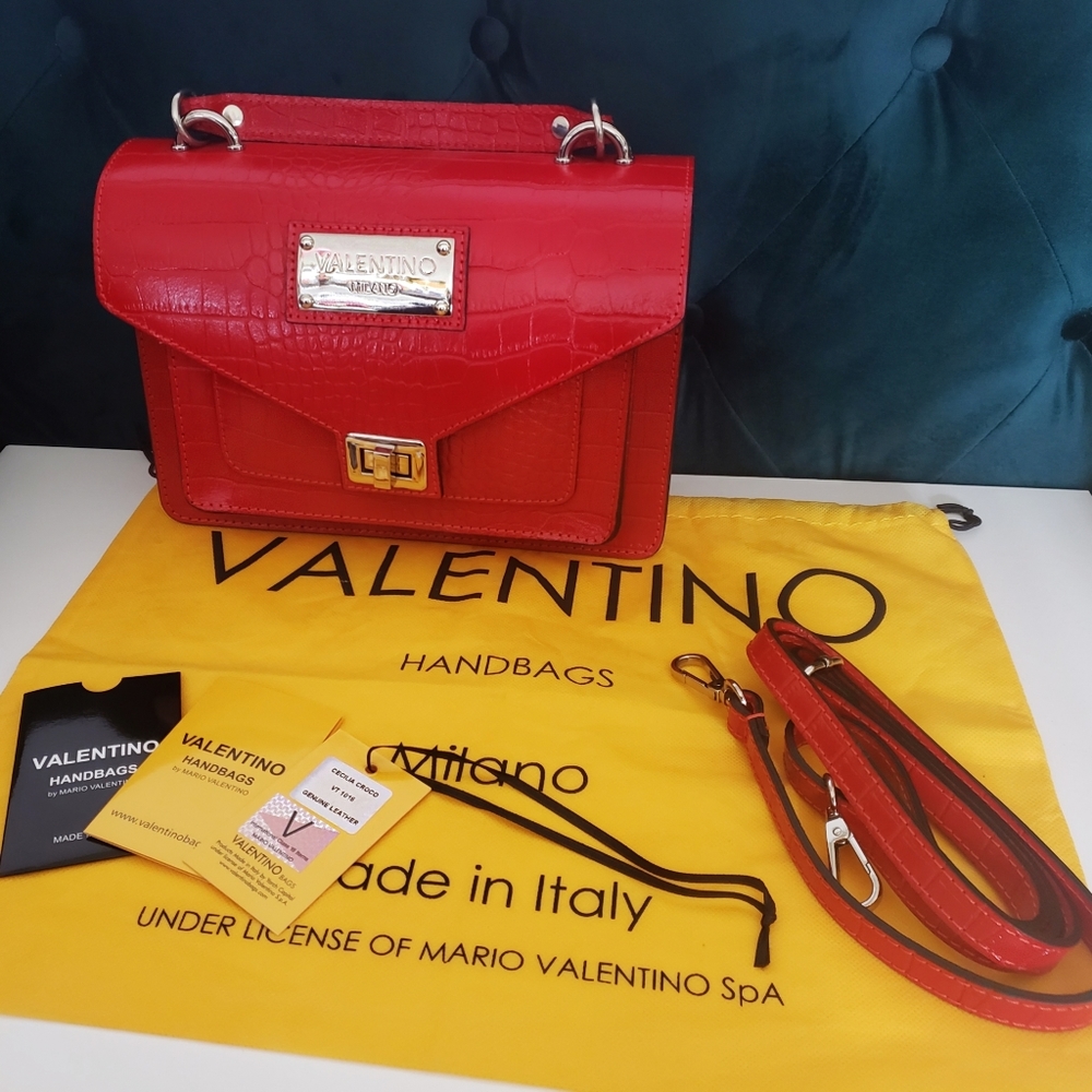 Valentino Cecilia Croco Handbag